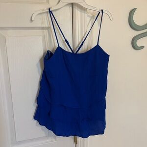 Vestique Blue Ruffle Tank Top